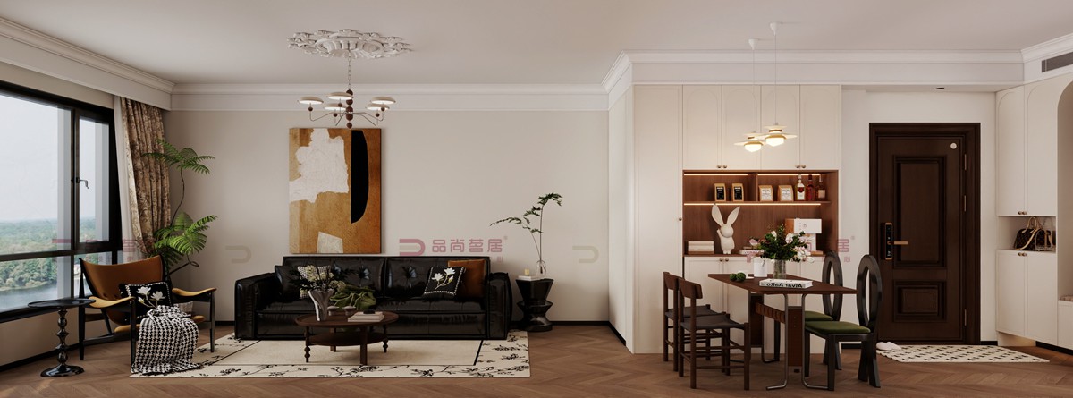 大连青云天下15#122平洋房三室两厅两卫  法式复古风